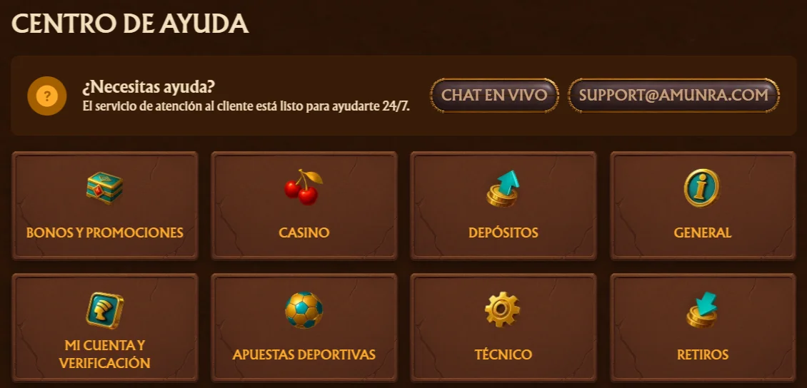 Amunra Casino Atención al Cliente