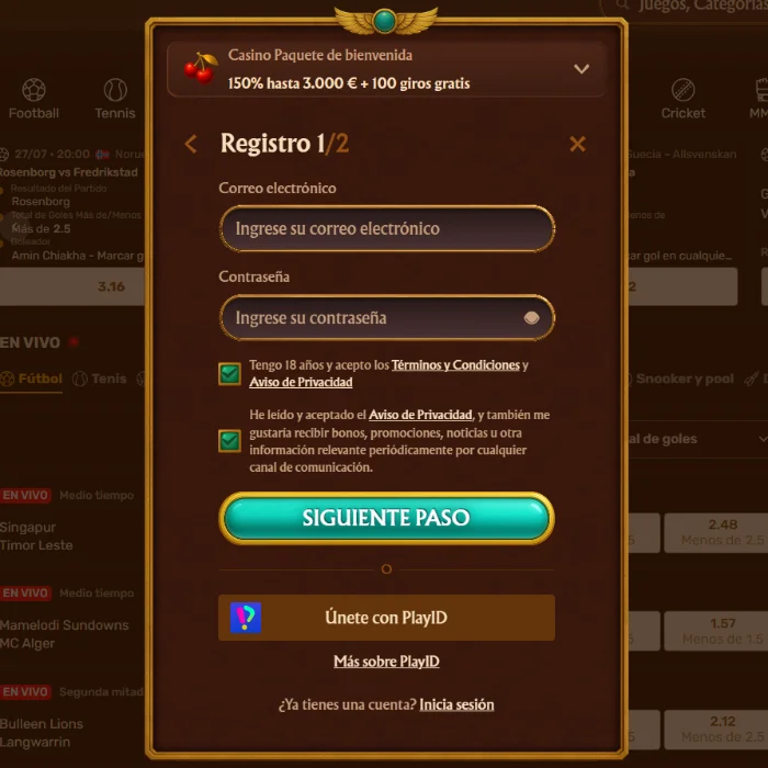 Amunra Casino Registro e Inicio de Sesión